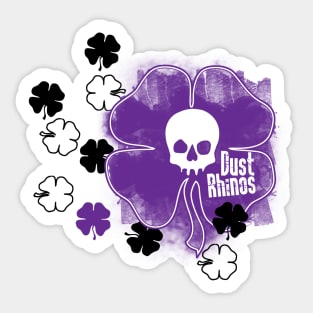 DR Skull and Shamrocks Purple Sticker